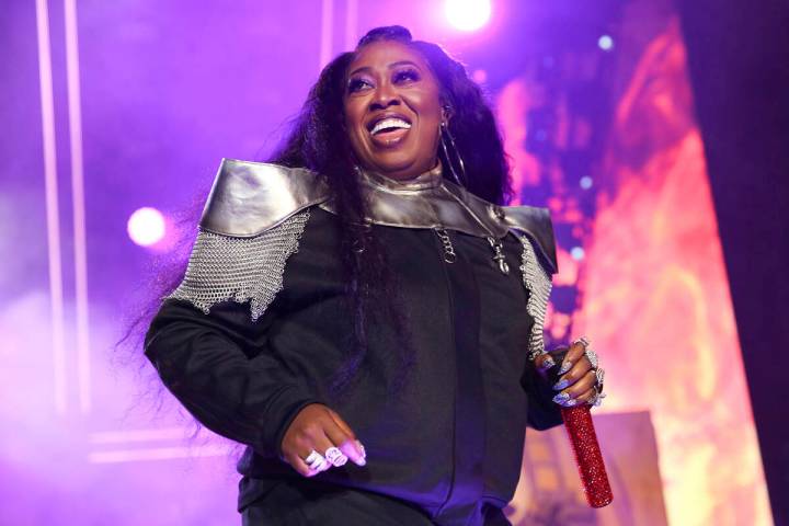 FILE - Missy Elliot performs at the 2019 Essence Festival in New Orleans on July 5, 2019. (Phot ...