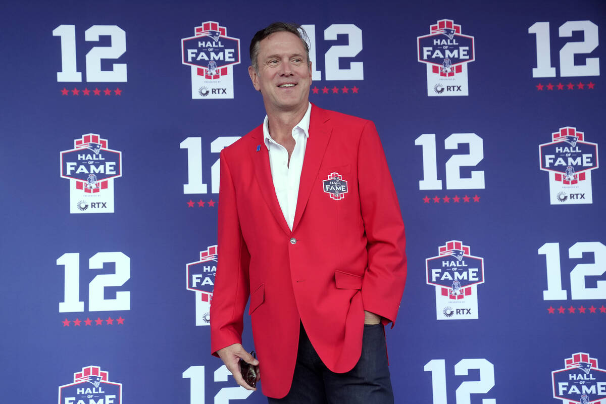 Former New England Patriots quarterback Drew Bledsoe arrives for the Patriots Hall of Fame indu ...