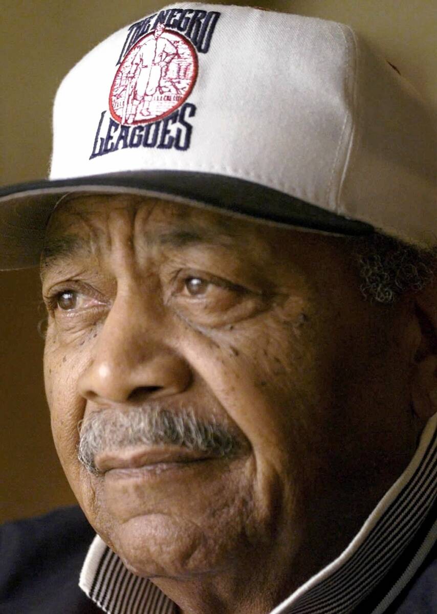 **FILE**Larry Doby pauses before a news conference after learning he has been elected to the Ba ...