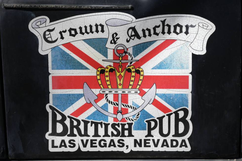 A British taxi at the Crown and Anchor pub at 1350 E Tropicana Avenue is seen Wednesday, July 3 ...