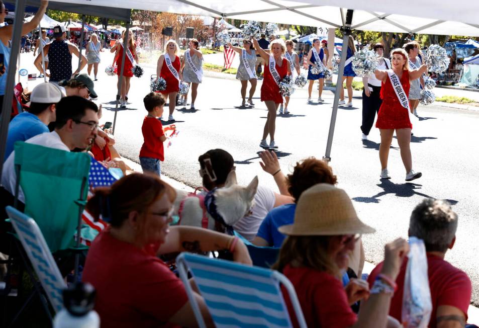 People watch as members of the Vegas Golden Gales participate in the annual Summerlin Council P ...