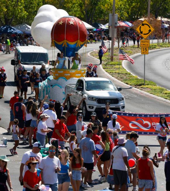 People watch the annual Summerlin Council Patriotic Parade, on Thursday, July 4, 2024, in Las V ...