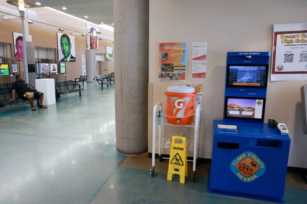 A cooling station is shown at Pearson Community center in Las Vegas Wednesday, July 3, 2024. (K ...