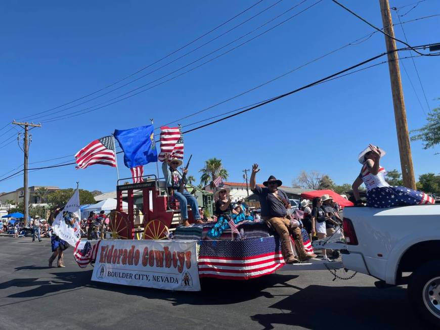 A wild West-themed float at Boulder City's 2024 July 4 celebration (Noble Brigham/Las Vegas Rev ...