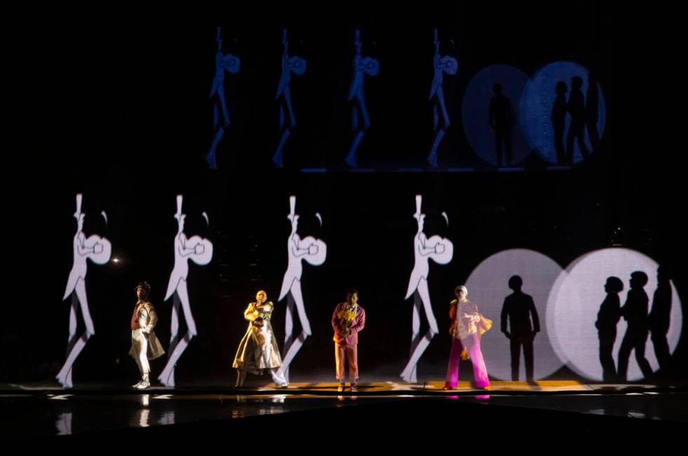 The cast of Cirque du Soleil’s The Beatles “LOVE” performs their second to ...