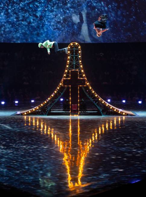 The cast of Cirque du Soleil’s The Beatles “LOVE” performs their second to ...