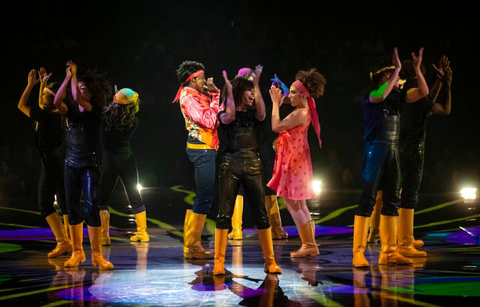 The cast of Cirque du Soleil’s The Beatles “LOVE” performs their second to ...