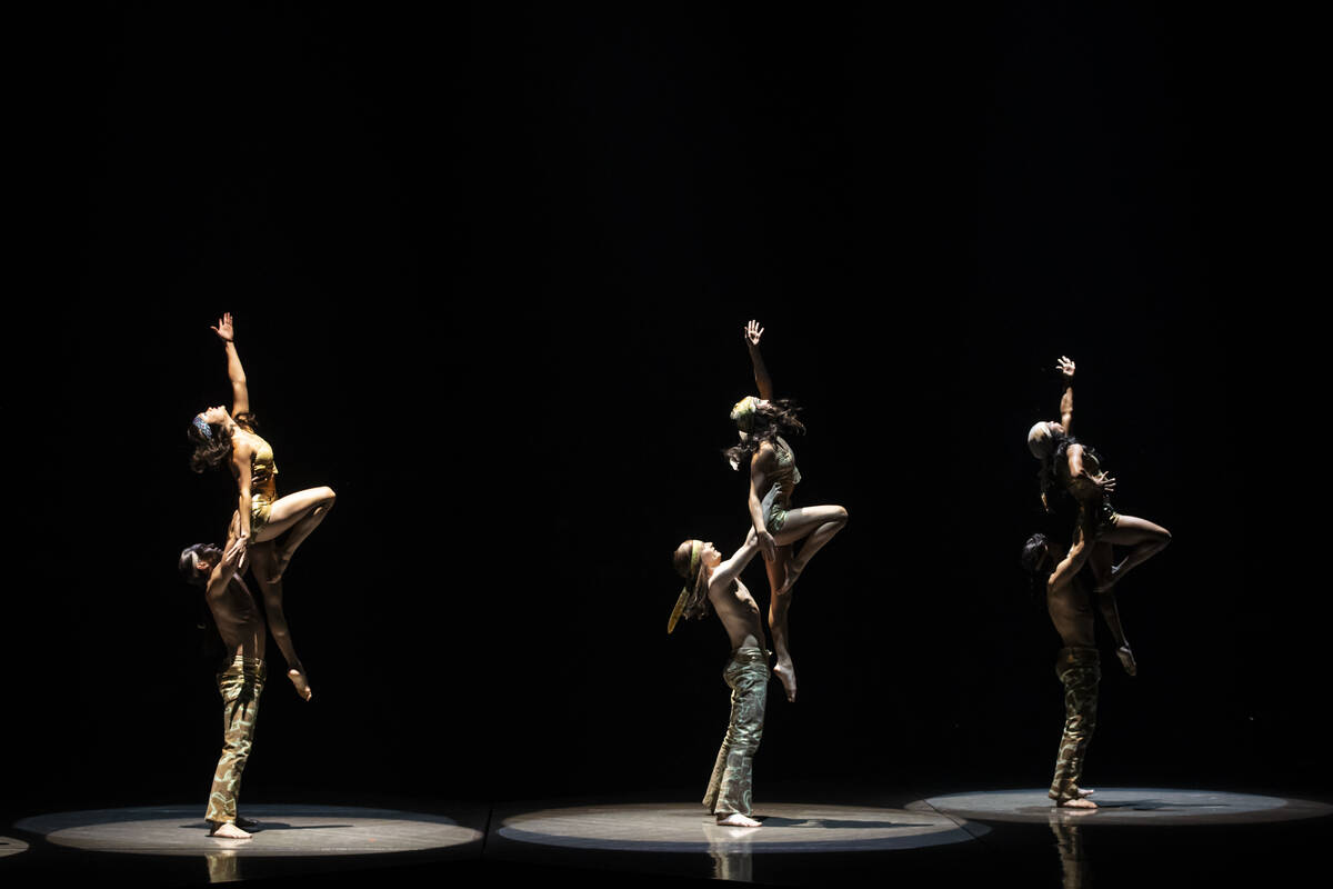 The cast of Cirque du Soleil’s The Beatles “LOVE” performs their second to ...