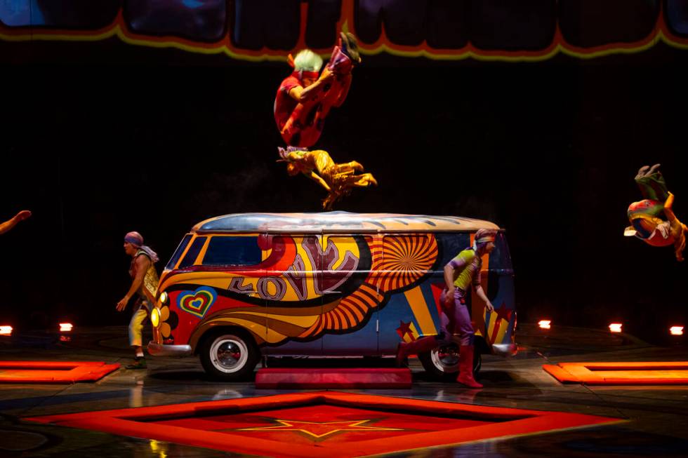 The cast of Cirque du Soleil’s The Beatles “LOVE” performs their second to ...