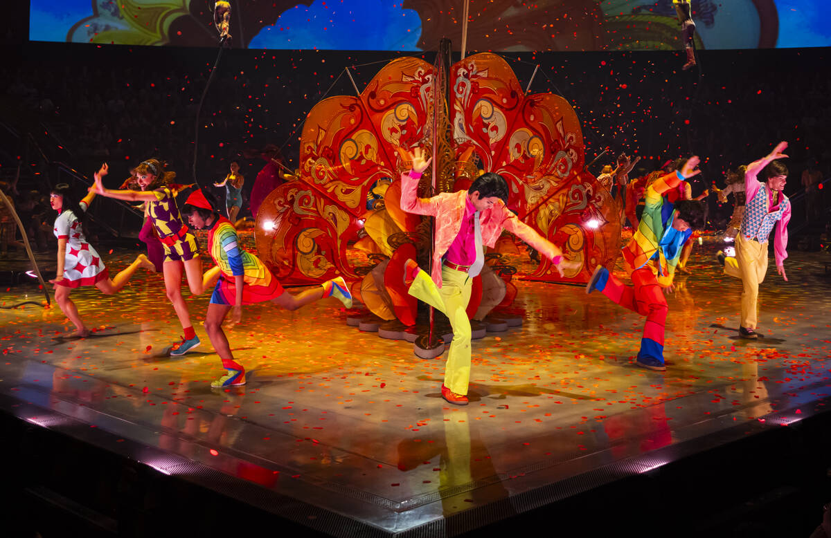 The cast of Cirque du Soleil’s The Beatles “LOVE” performs their second to ...