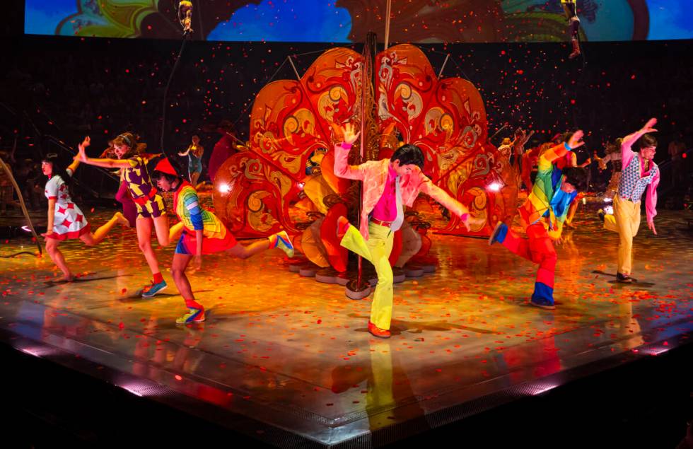 The cast of Cirque du Soleil’s The Beatles “LOVE” performs their second to ...