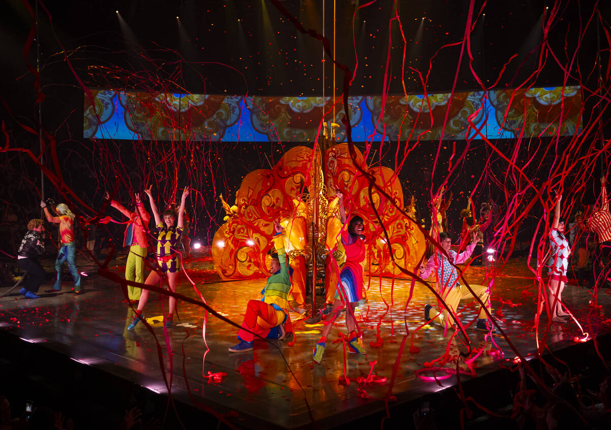 The cast of Cirque du Soleil’s The Beatles “LOVE” performs their second to ...