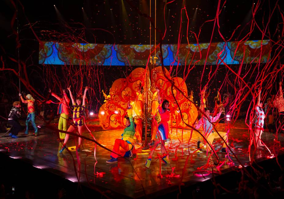 The cast of Cirque du Soleil’s The Beatles “LOVE” performs their second to ...