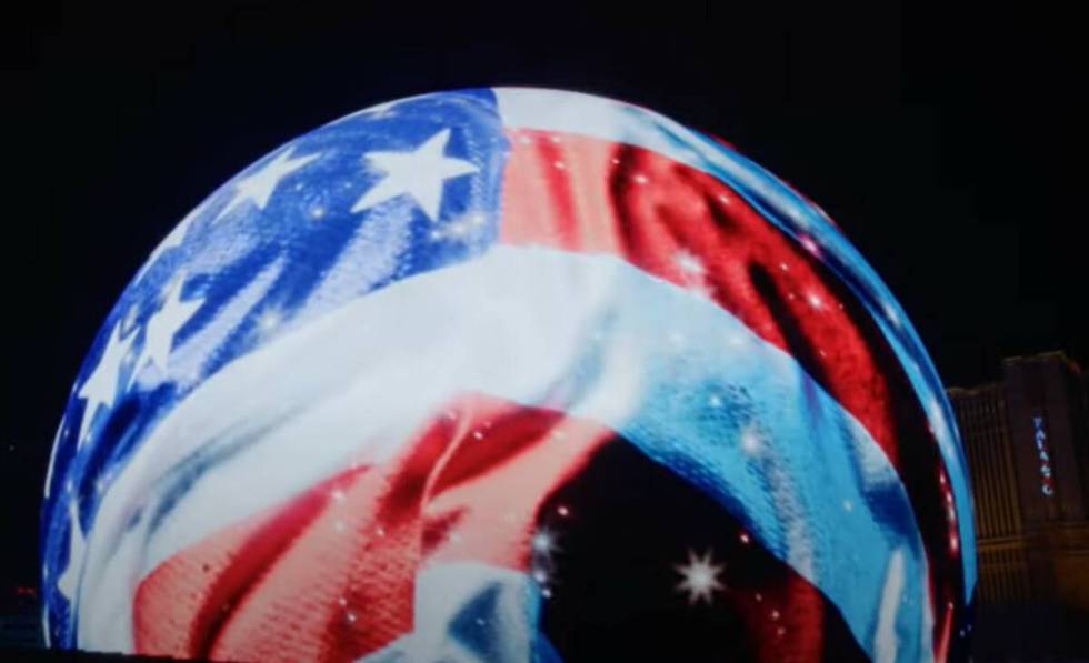 The Sphere, seen on July 4, 2024. (screengrab)