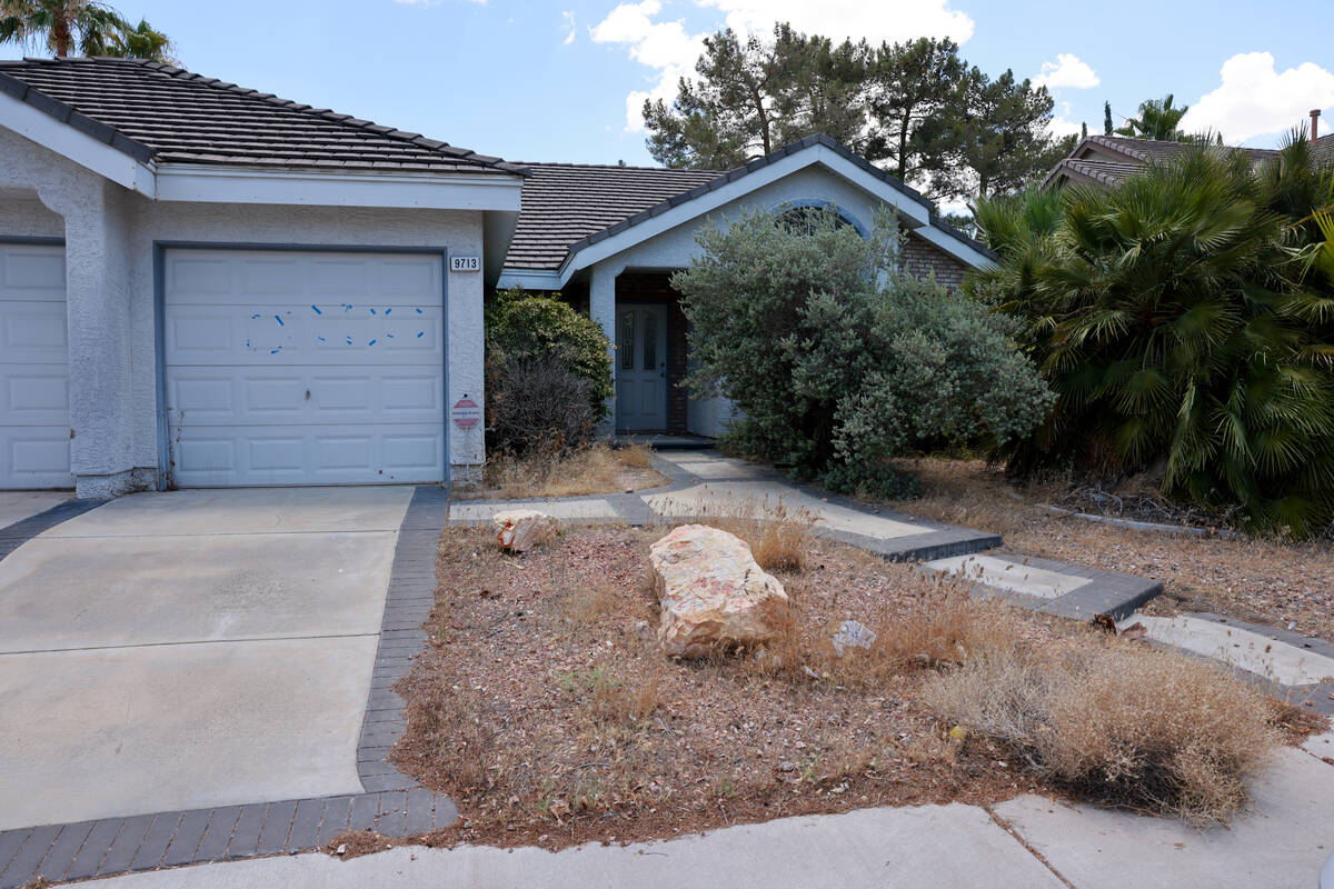 A vacant house is shown at The Lakes Monday, June 24, 2024, in Las Vegas. Neighbor Jami Whitehe ...