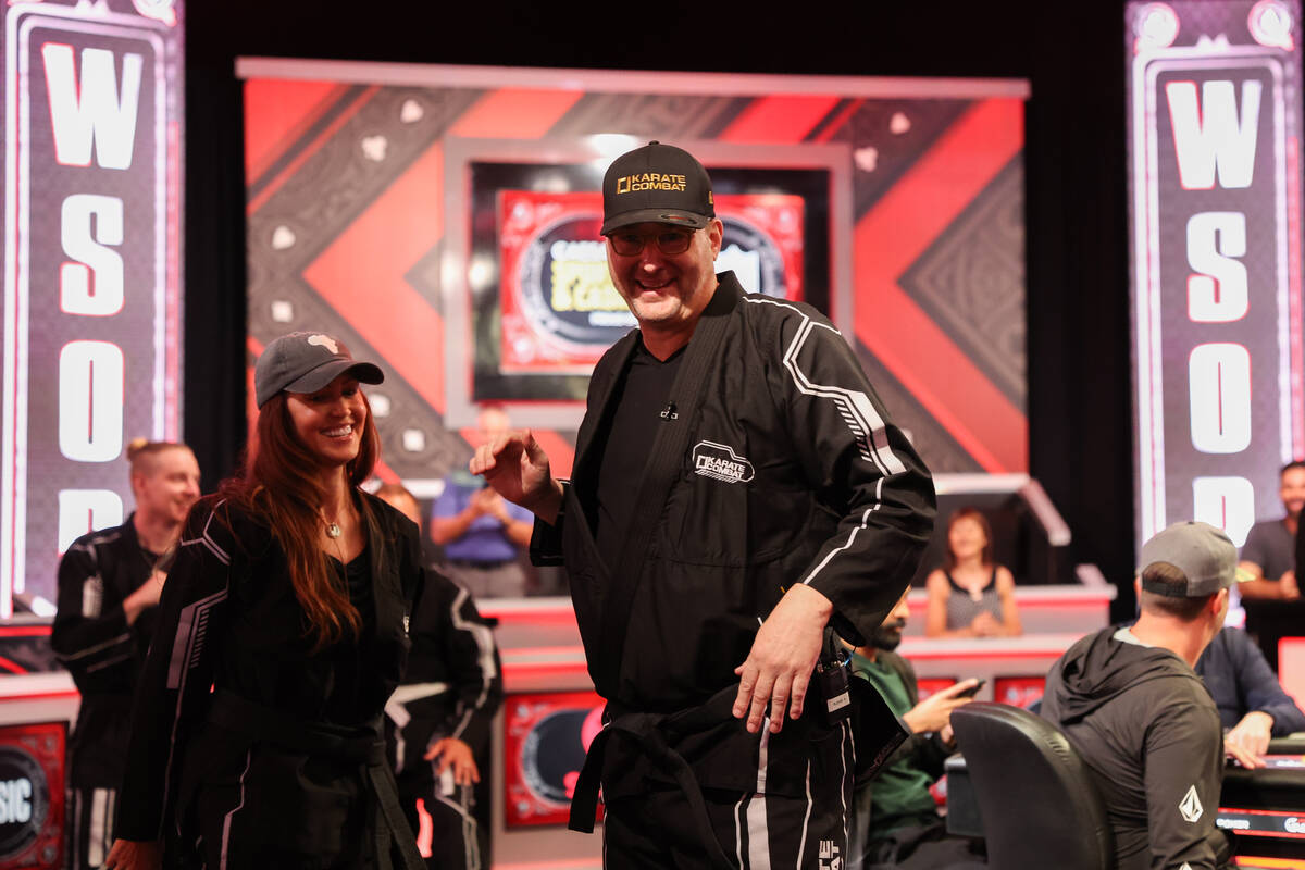 Phil Hellmuth makes a grand entrance during the World Series of Poker main event at Horseshoe C ...