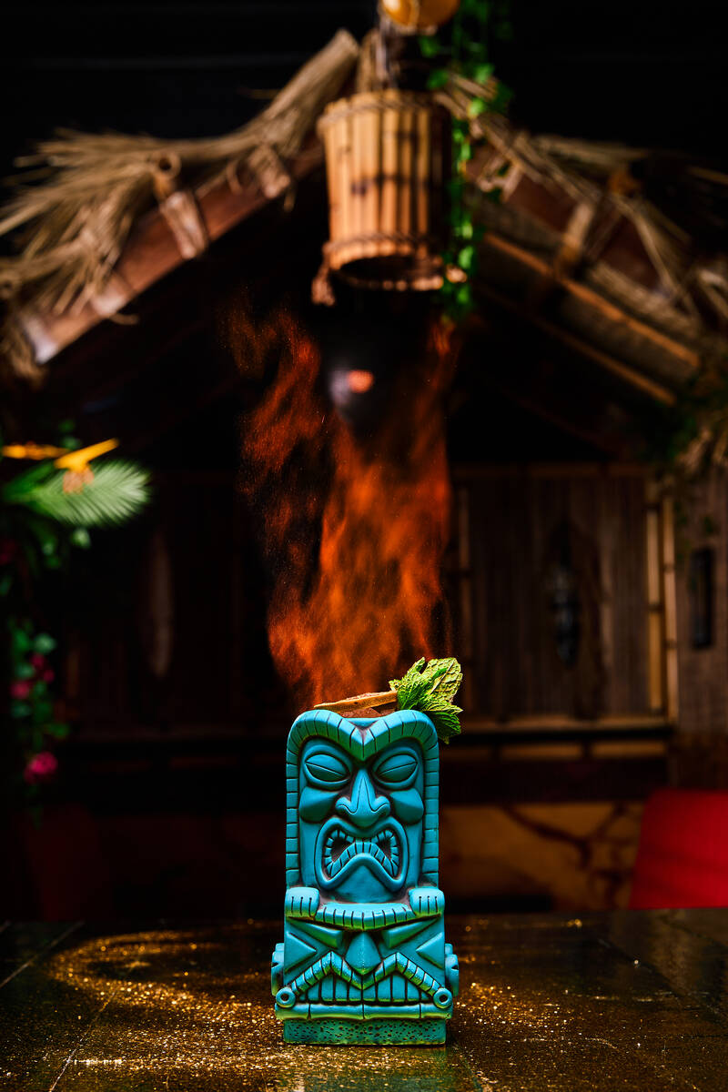 A Luau in Vegas cocktail from Glitter Gulch Tiki, set to open on July 12, 2024, in downtown Las ...