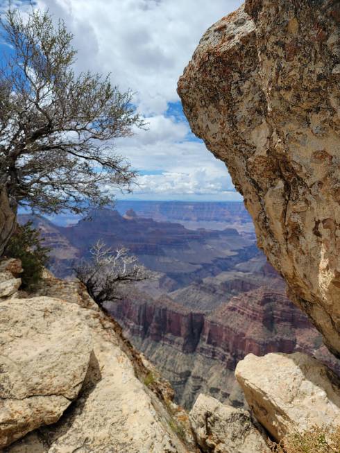 A glimpse of grandeur through rocks at the North Rim of the Grand Canyon. (Natalie Burt)