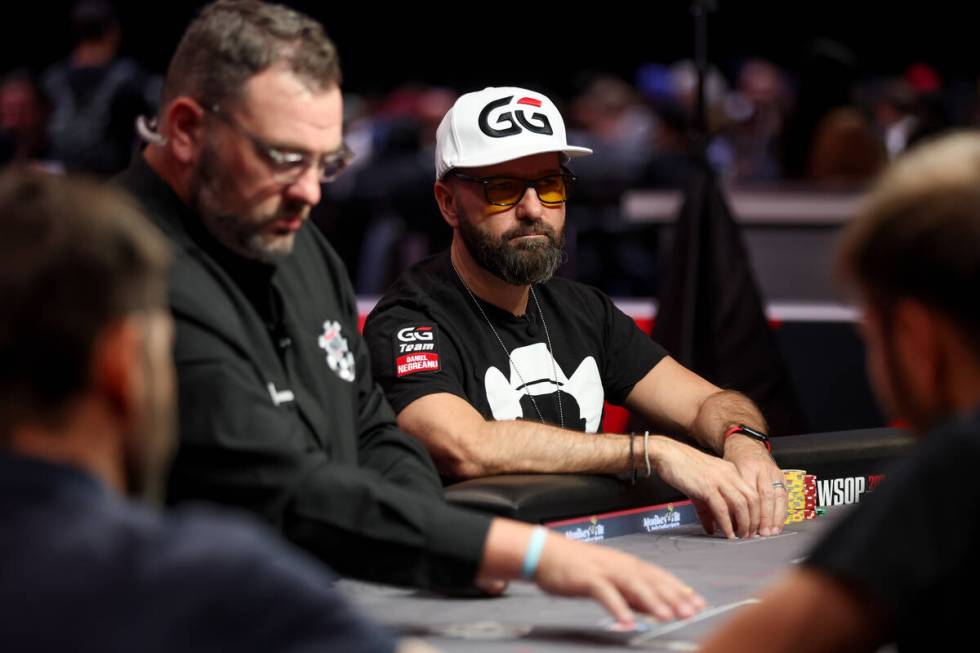 Daniel Negreanu fiddles with his chips during the World Series of Poker main event at Horseshoe ...