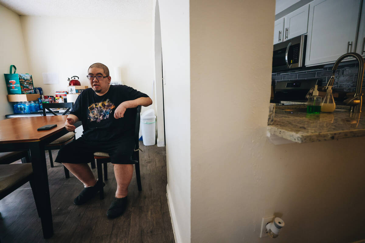 Jose Alvarez speaks to the Las Vegas Review-Journal inside of his apartment on Sunday, July 14, ...