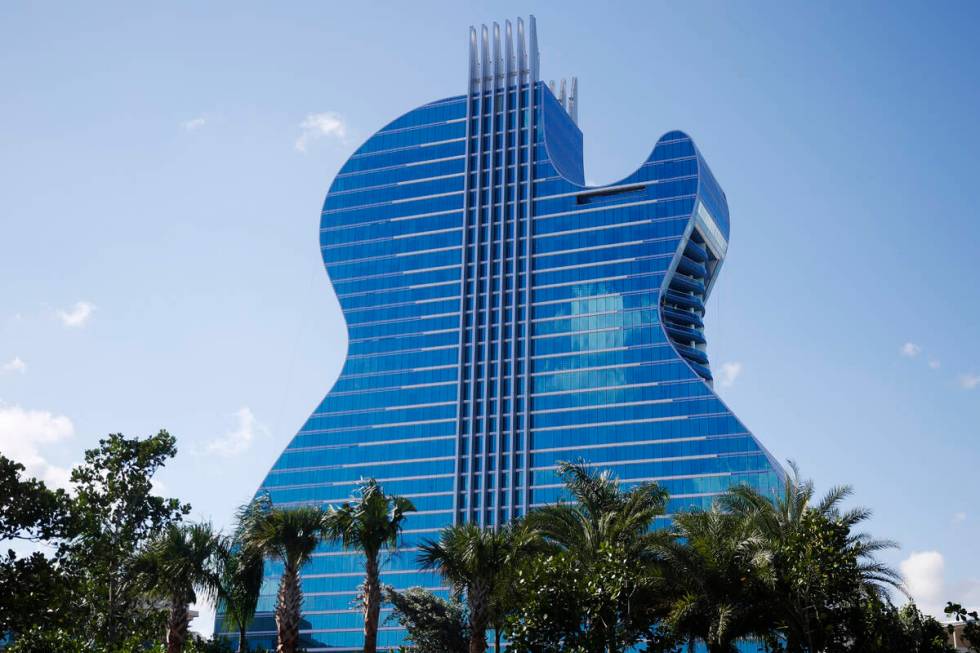 FILE - The guitar shaped hotel is seen at the Seminole Hard Rock Hotel and Casino on Oct. 24, 2 ...
