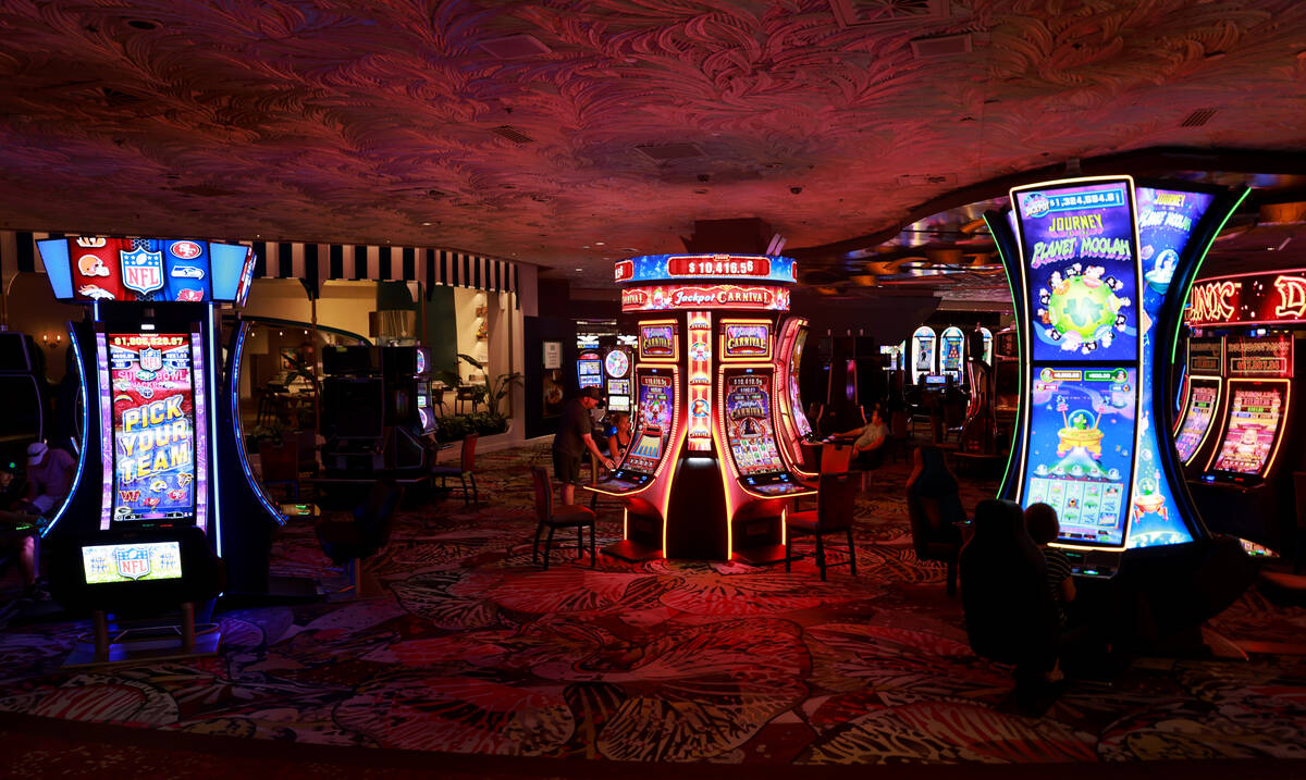 Guest play machines at The Mirage on the Strip in Las Vegas Friday, July 5, 2024. The property ...