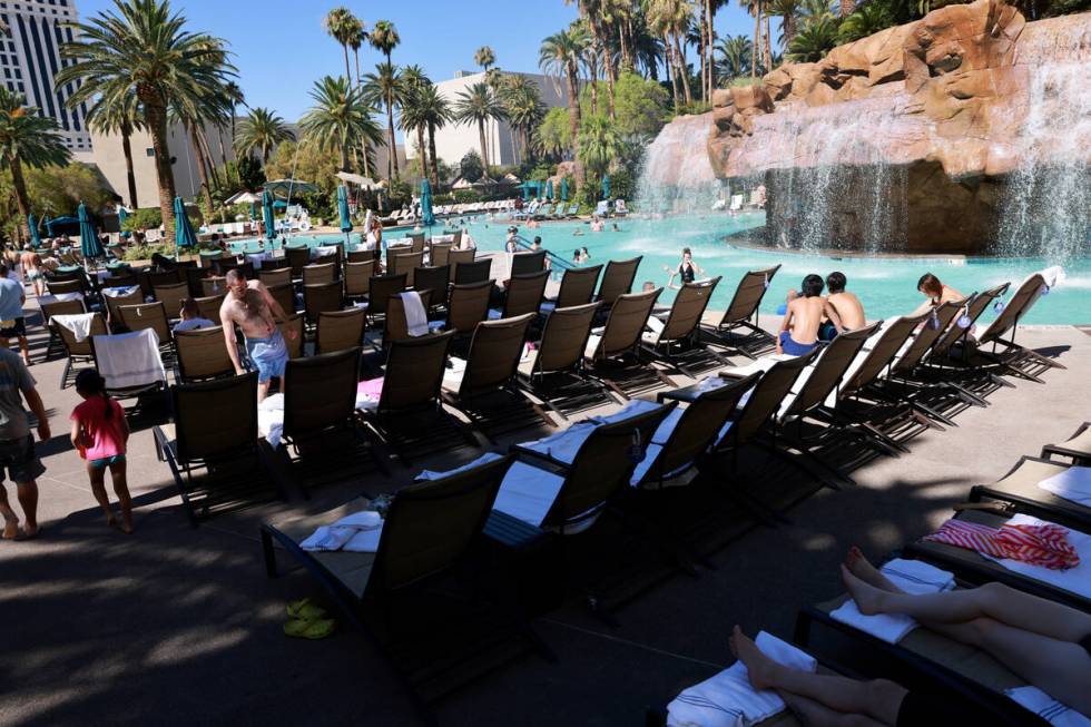 The pool area is shown at The Mirage on the Strip in Las Vegas Friday, July 5, 2024. The proper ...