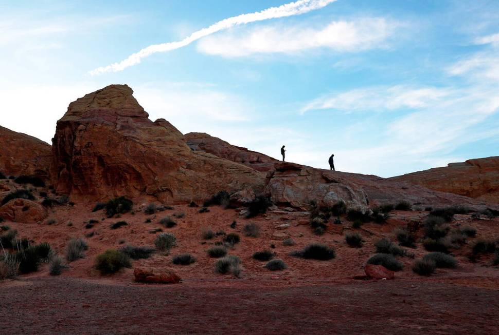 People are seen at Valley of Fire State Park. (Las Vegas Review-Journal)