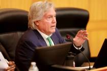 Clark County Commission Chairman Tick Segerblom speaks at the Clark County Government Center in ...