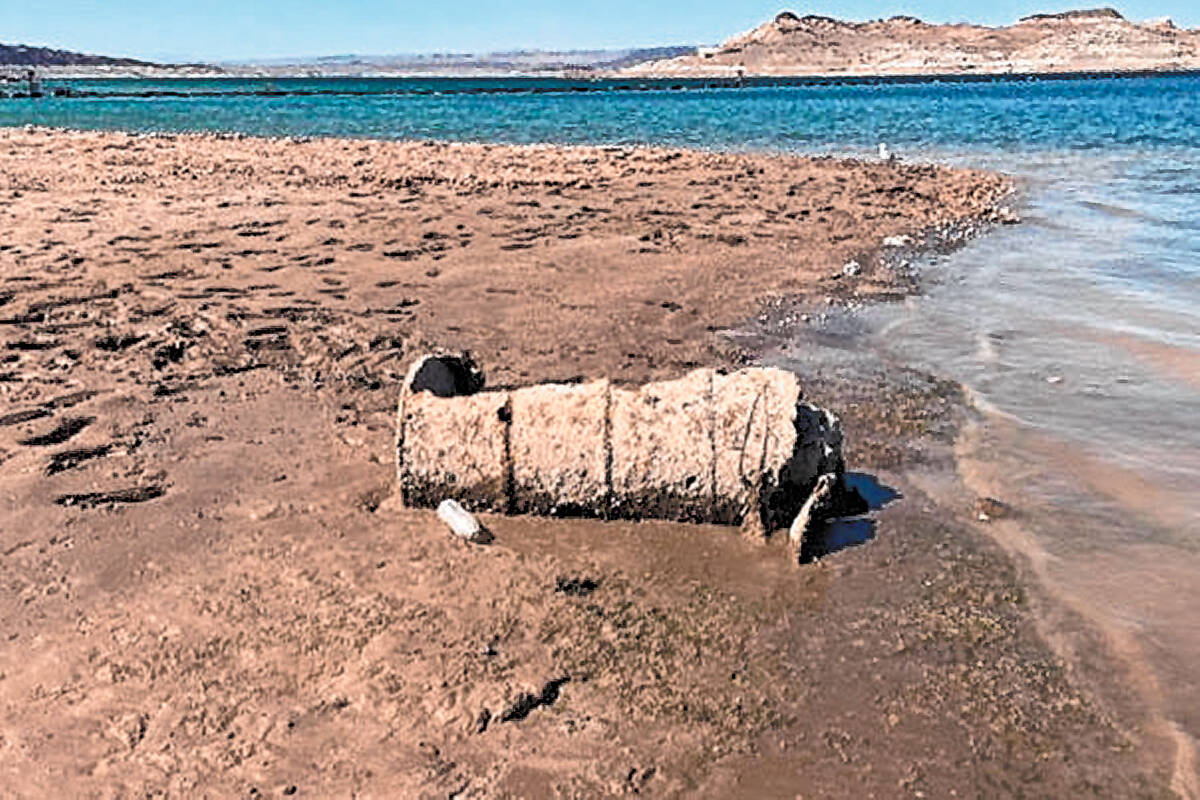 A barrel containing human remains was found at Lake Mead on Sunday, May 1, 2022. (File photo/Sh ...