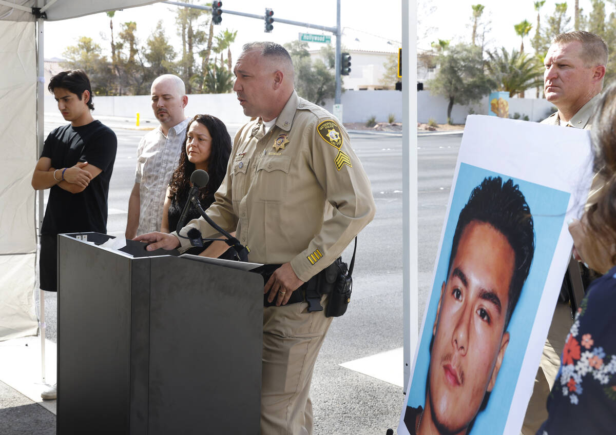 A photograph of Luis Angel Equihua-Murillo, right, the suspect in a hit-and-run crash, is displ ...