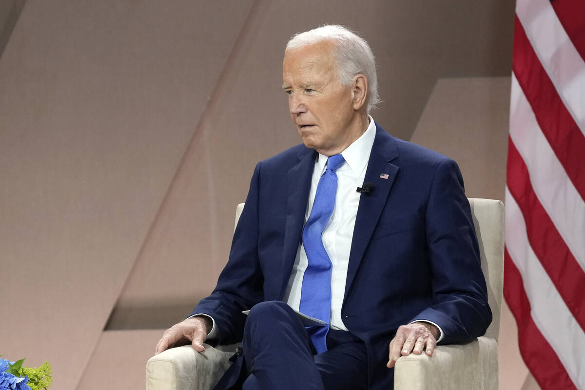 President Joe Biden listens during a meeting with Ukraine's President Volodymyr Zelenskyy on th ...