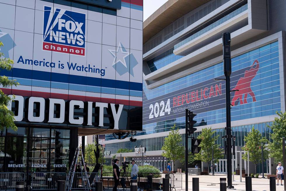 Preparations are made around the Fiserv Forum ahead of the 2024 Republican National Convention, ...