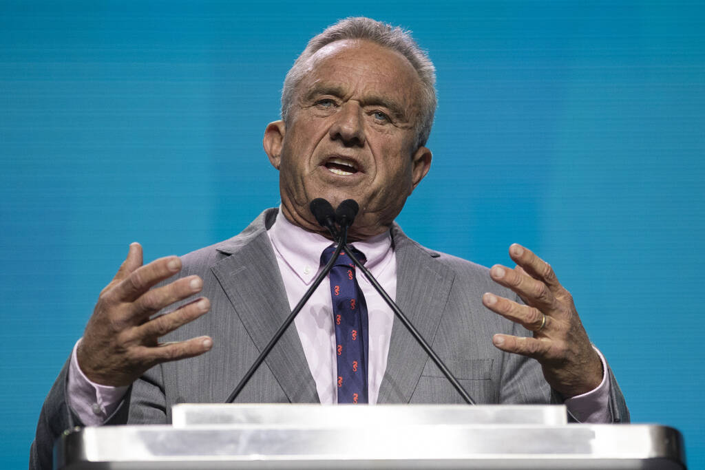 Independent presidential candidate Robert F. Kennedy Jr. speaks during the Freedom Fest at the ...