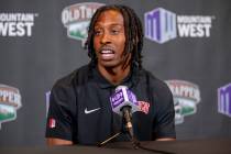 UNLV Rebels wide receiver Ricky White III speaks during the Mountain West conference media days ...