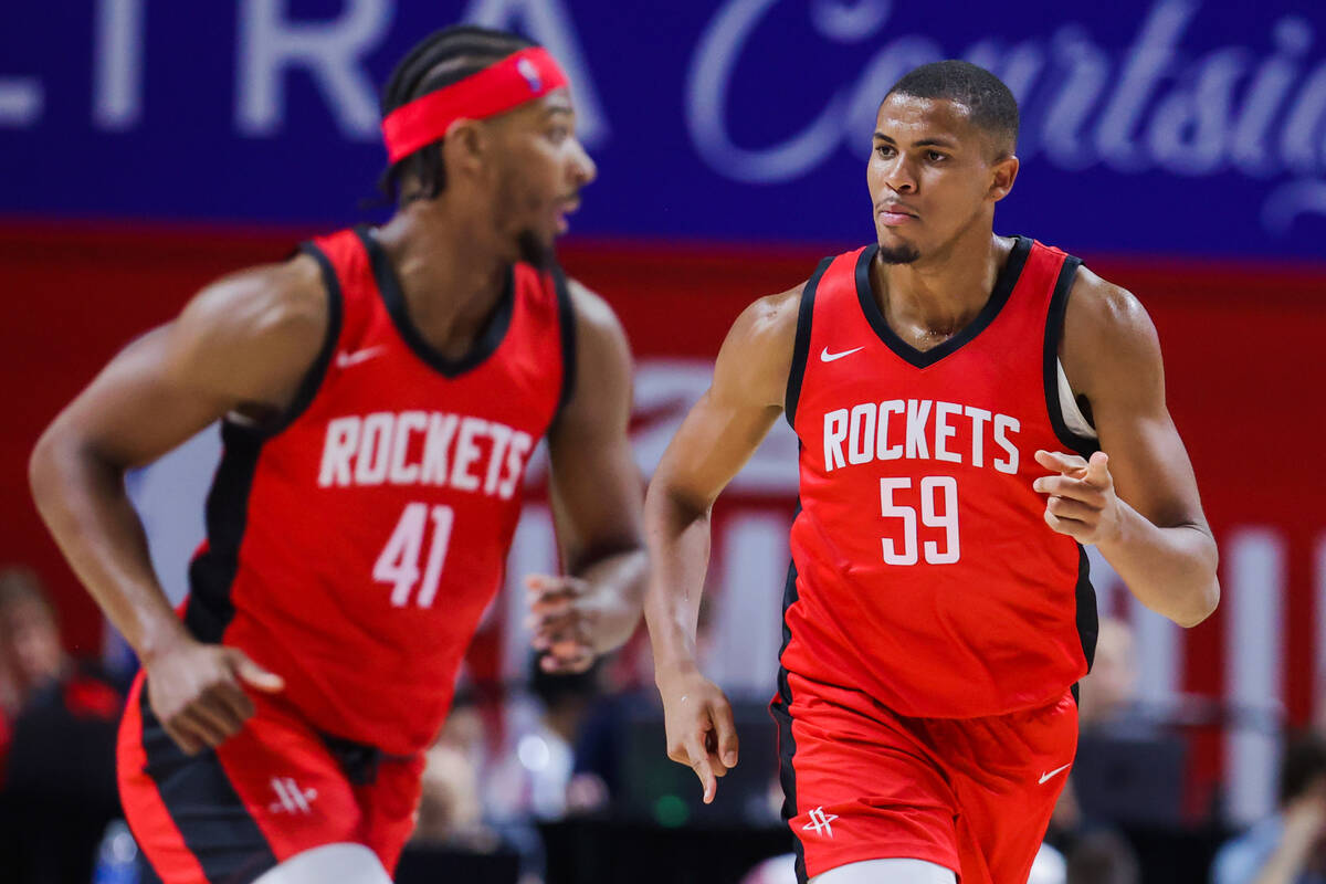 Houston Rockets center Orlando Robinson (59) runs down the court during an NBA Summer League ga ...