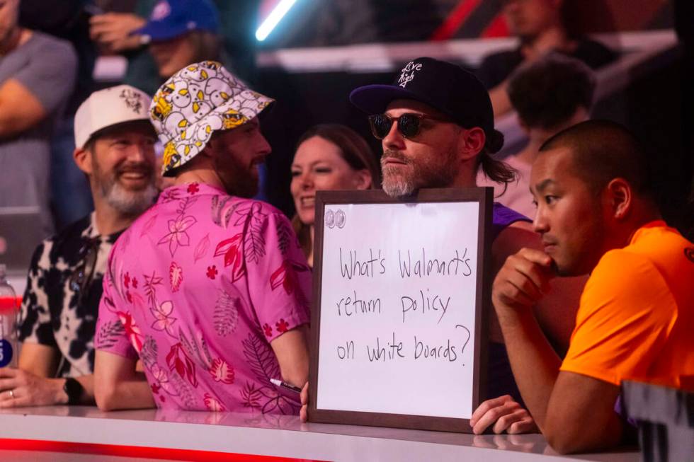 Fans watch the final two tables of the World Series of Poker Main Event at Horseshoe Las Vegas ...