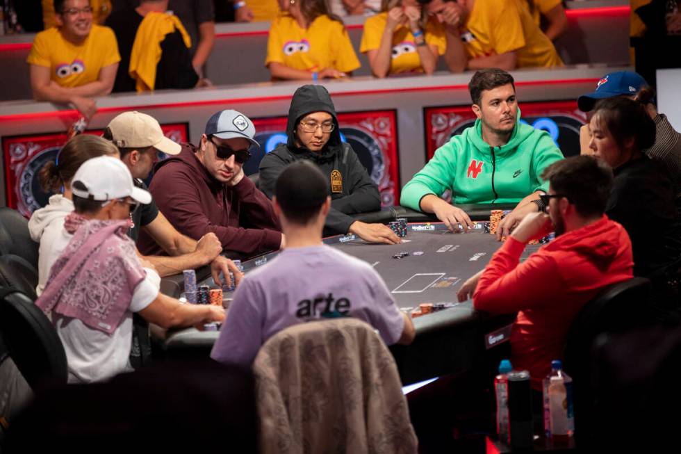 The final table of the World Series of Poker Main Event at Horseshoe, Tuesday, July 16, 2024, i ...