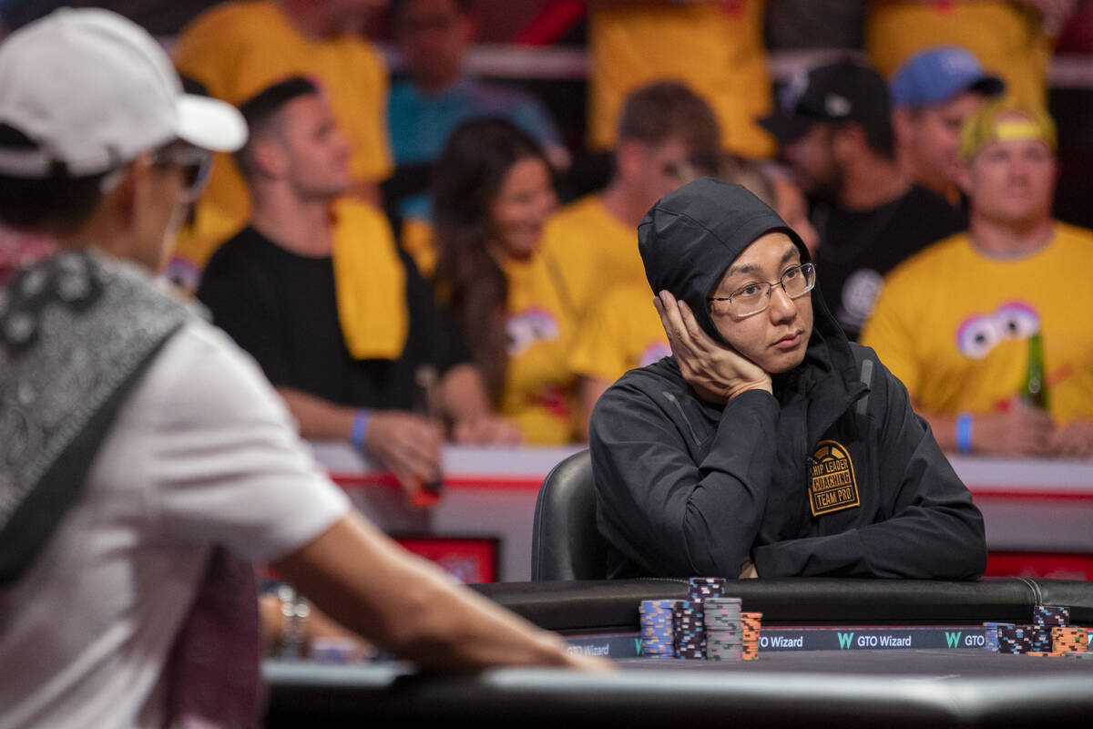 Jonathan Tamayo competes in the final table of the World Series of Poker Main Event at Horsesho ...
