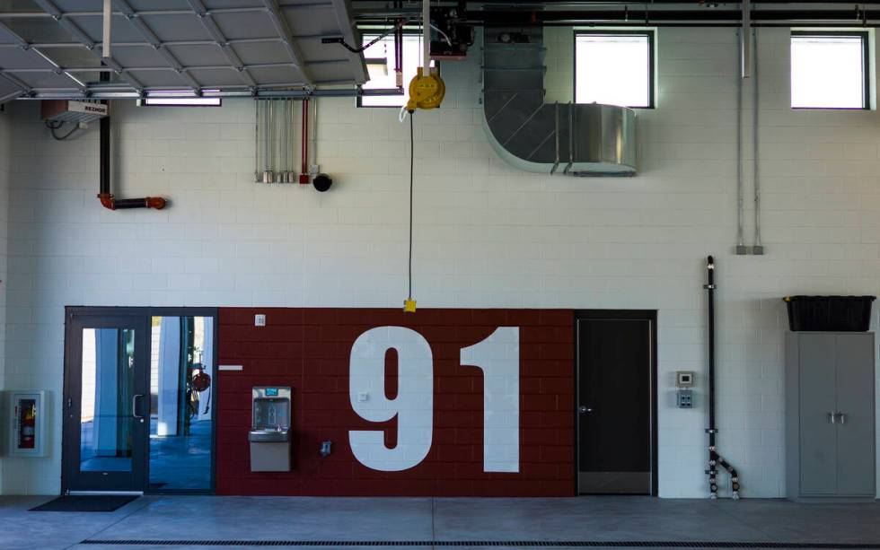 A view of the apparatus bay during a tour of Fire Station 91 in Henderson on Friday, Nov. 10, 2 ...