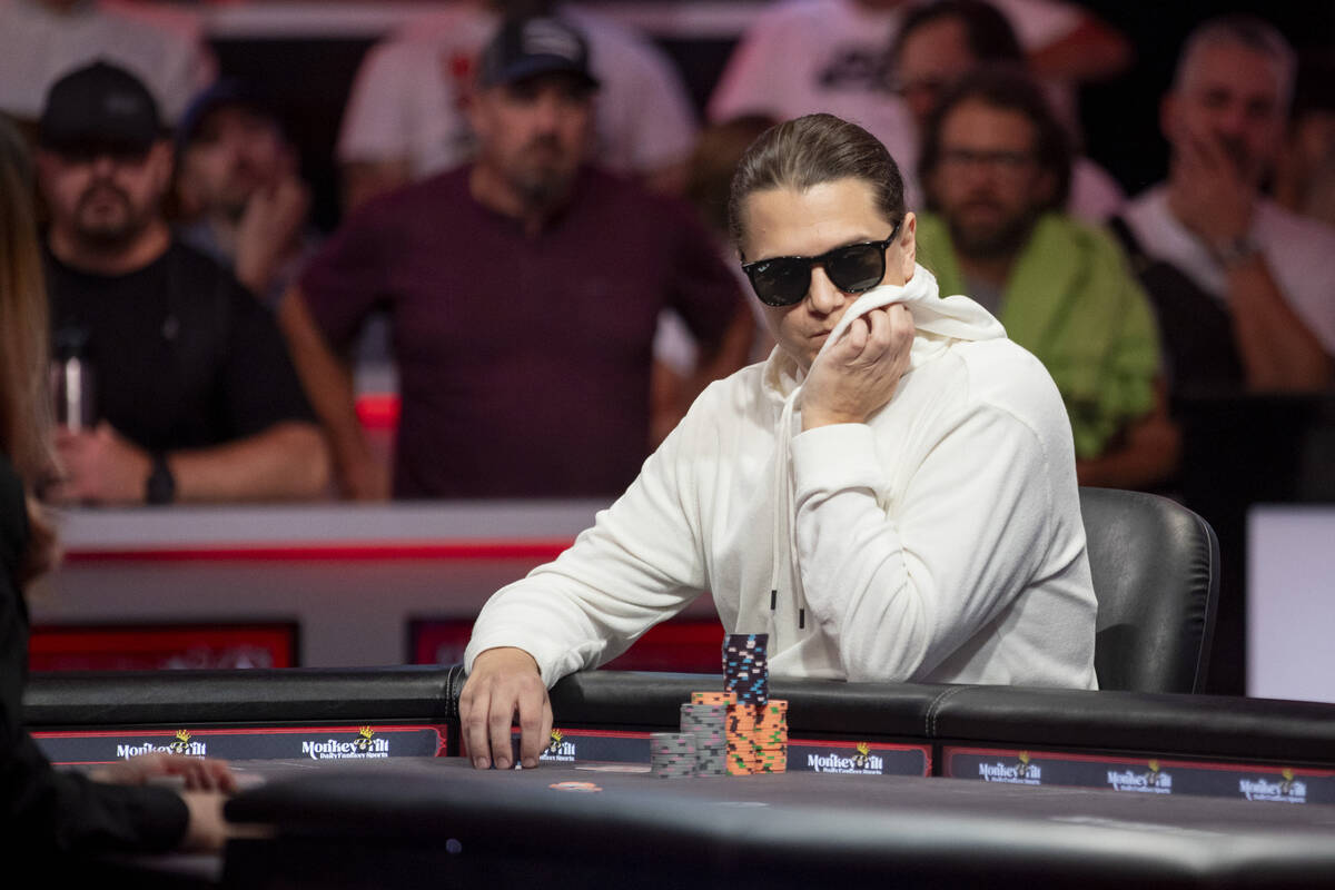 Niklas Astedt competes in the final table of the World Series of Poker Main Event at Horseshoe, ...