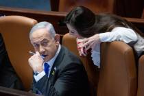 Israel's Prime Minister Benjamin Netanyahu attends a session of the Knesset, Israel's parliamen ...