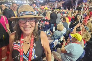 Betsy Kramer, a Georgia delegate, poses for a photo during the Republican National Convention o ...