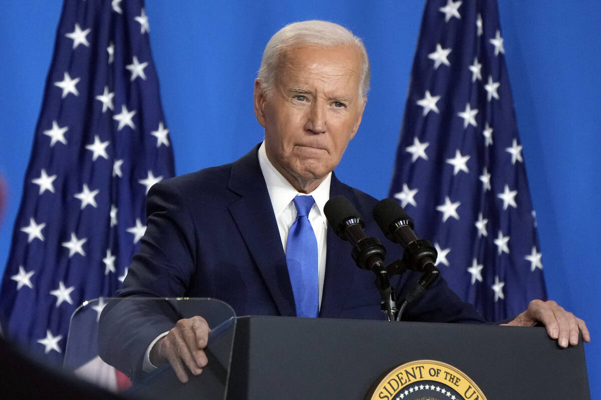 FILE - President Joe Biden speaks at a news conference July 11, 2024, in Washington. President ...