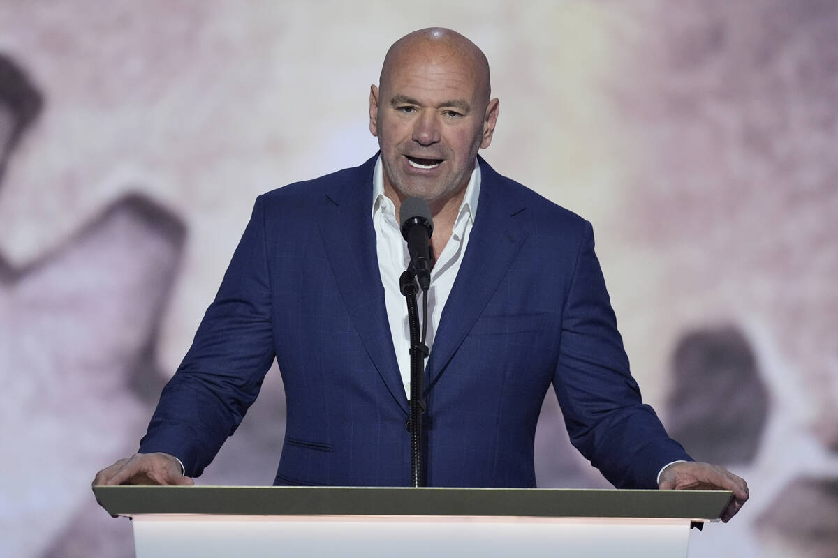 Dana White, CEO of Ultimate Fighting Championship, speaks during the Republican National Conven ...