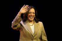 Vice President Kamala Harris arrives for an Asian and Pacific Islander American Vote Town Hall, ...