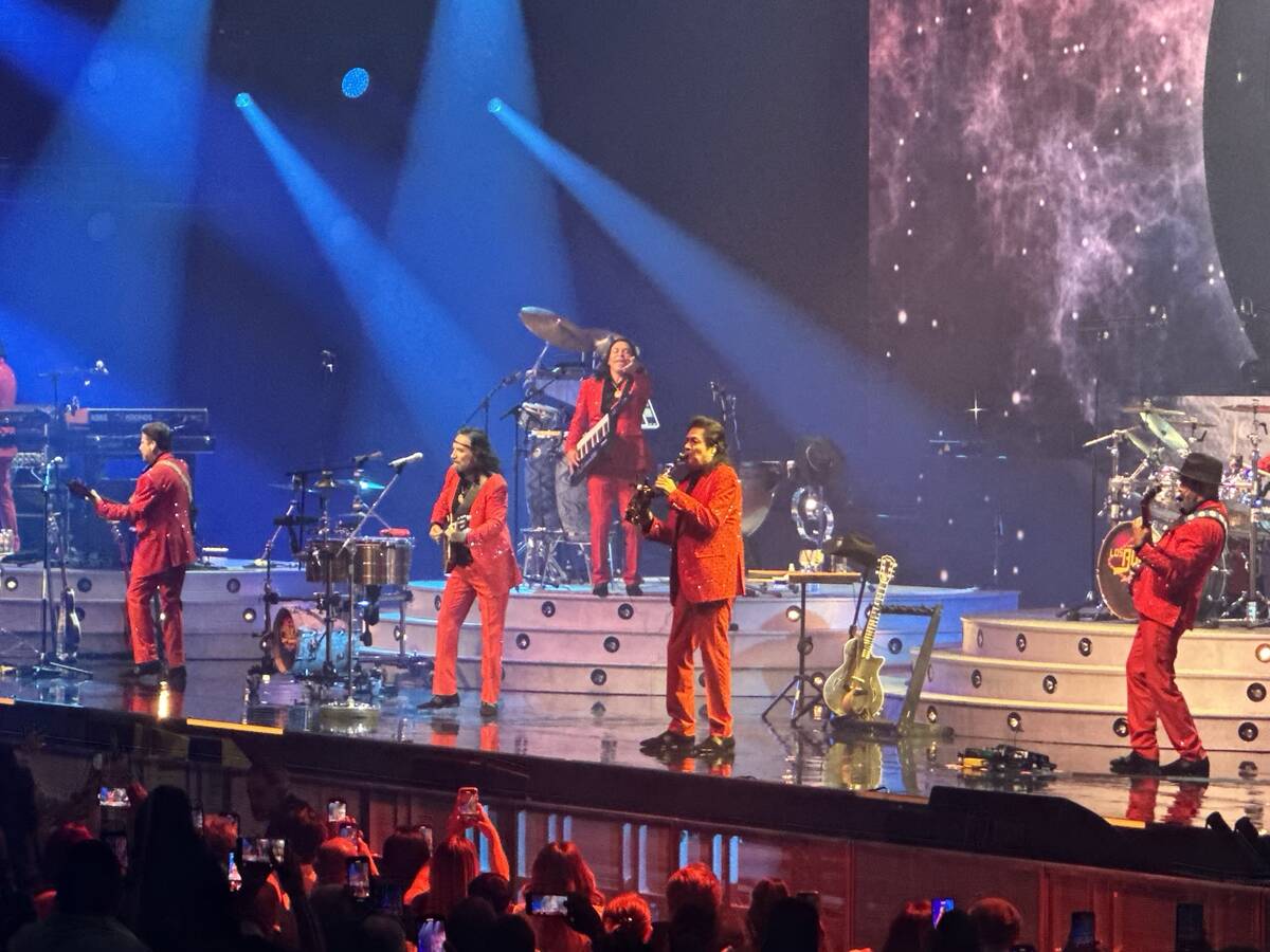 Los Bukis performs at the kick off Las Vegas' first all Spanish-language residency at Park MGM, ...