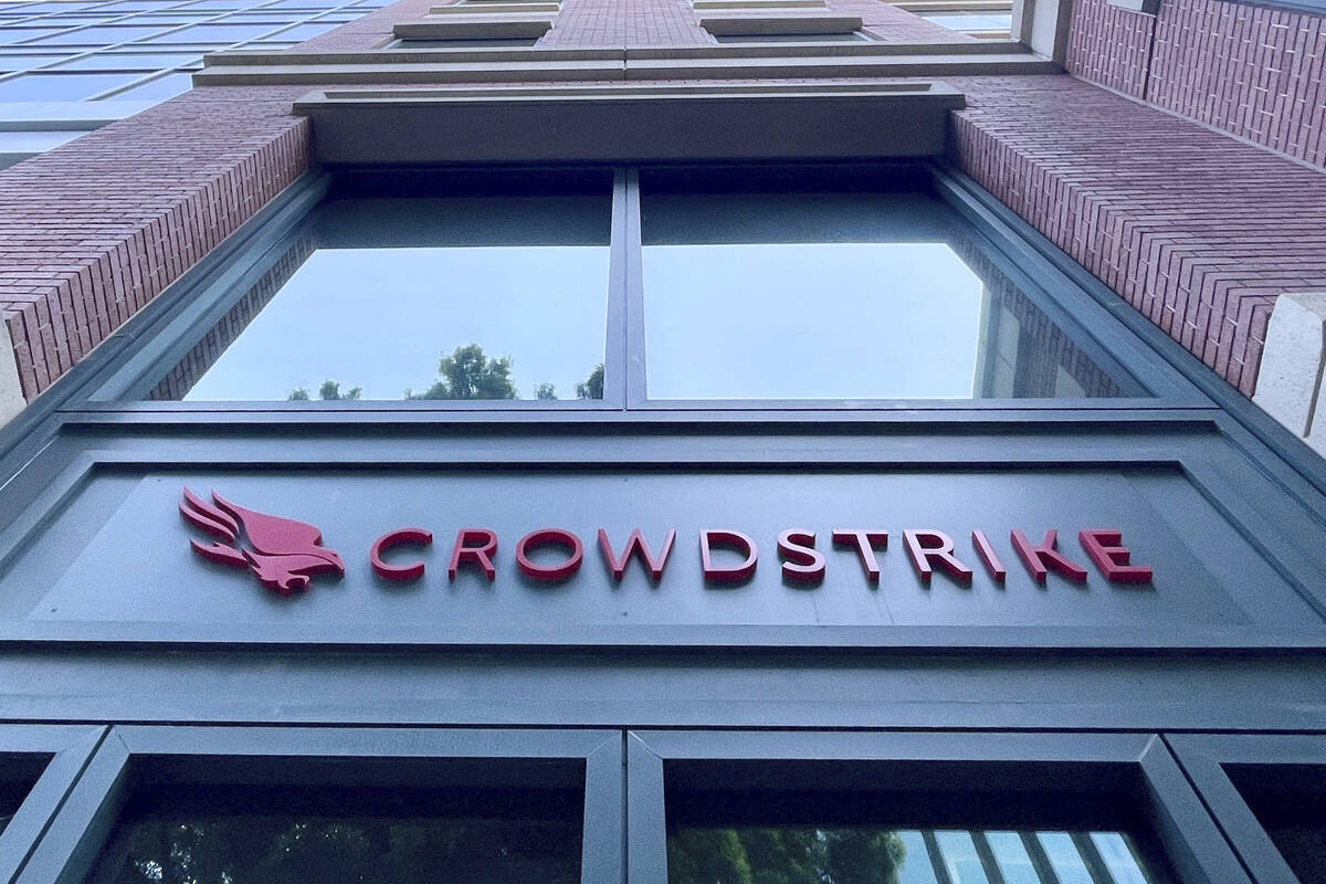 A Crowdstrike office is shown in Sunnyvale, Calif., on Friday, July 19, 2024. An overnight out ...