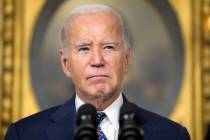 FILE - President Joe Biden speaks in the Diplomatic Reception Room of the White House, Feb. 8, ...