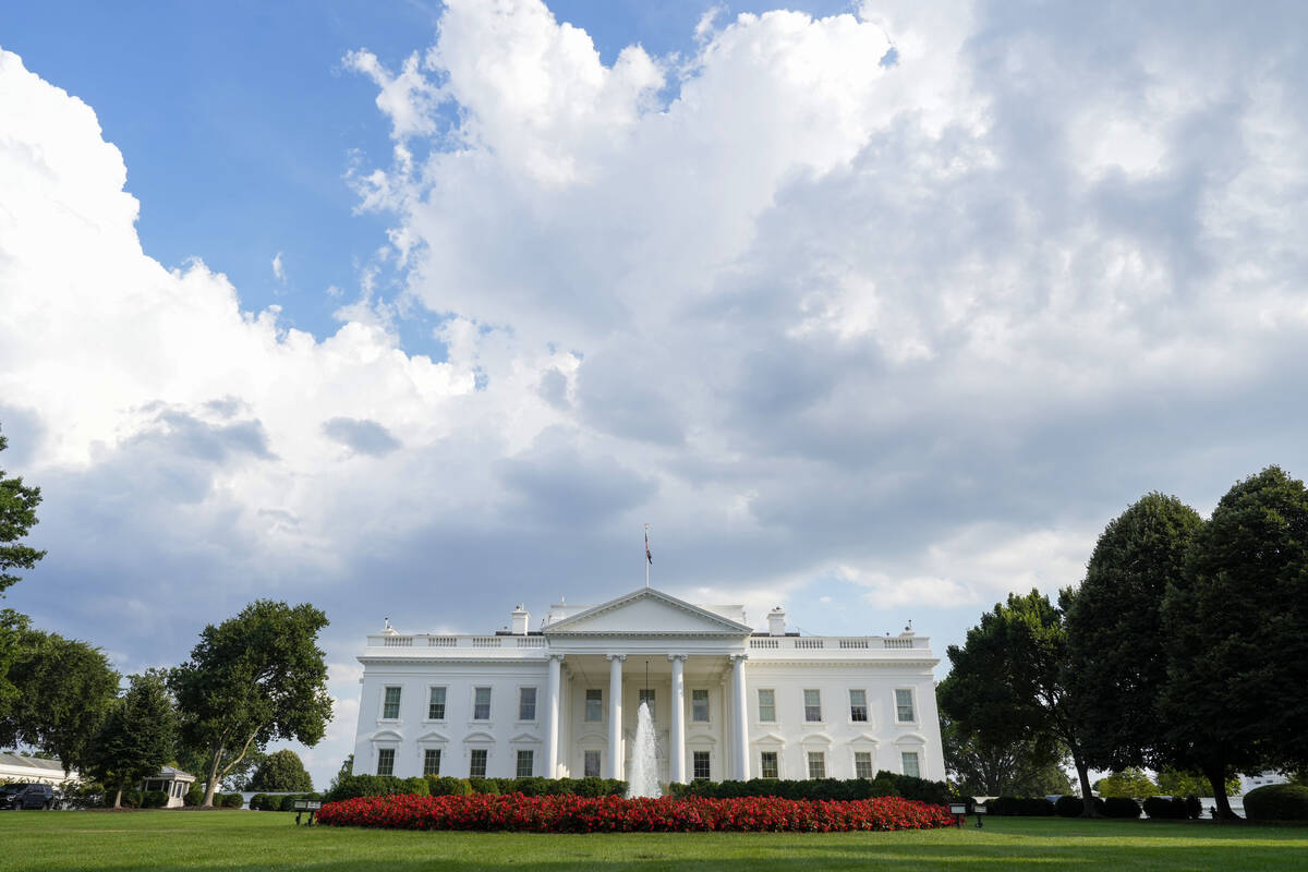 The White House is seen, Sunday July 21, 2024, in Washington. President Joe Biden dropped out o ...